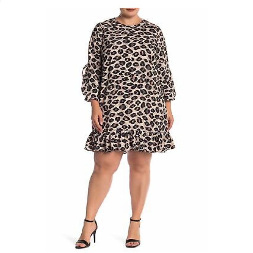 Eliza J Drop Waist Leopard Print Dress